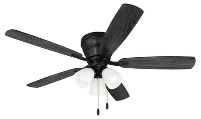 52" Wheeler 3-Light in Flat Black w/ Flat Black/Greywood Blades Ceiling Fan CRAFTMADE