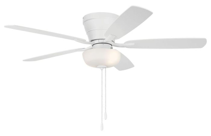 52" Wheeler 2-Light Bowl in White w/ White/Washed Oak Blades Ceiling Fan CRAFTMADE