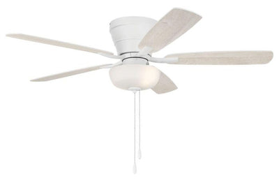 52" Wheeler 2-Light Bowl in White w/ White/Washed Oak Blades Ceiling Fan CRAFTMADE