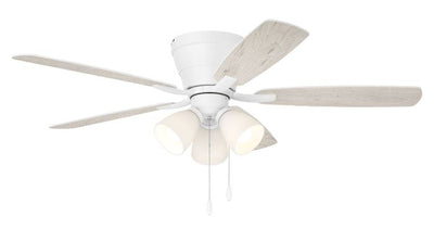 52" Wheeler 3-Light in White w/ White/Washed Oak Blades Ceiling Fan CRAFTMADE