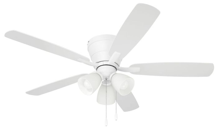 52" Wheeler 3-Light in White w/ White/Washed Oak Blades Ceiling Fan CRAFTMADE