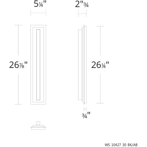 Lyrikal 1 Light Black Aged Brass ADA Wall Sconce Wall Light 4000K Wall Sconce Modern Forms