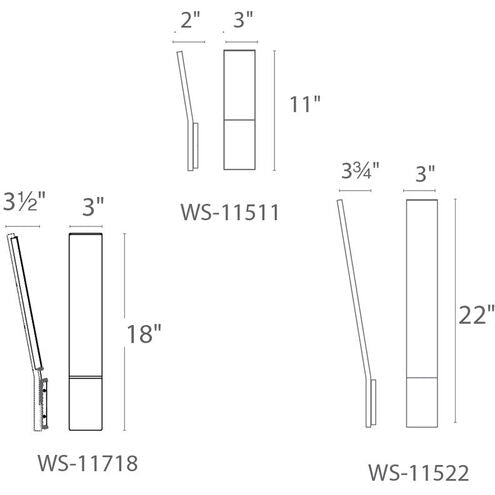 Blade LED 3 inch Brushed Aluminum ADA Wall Sconce Wall Light 11in Wall Sconce Modern Forms