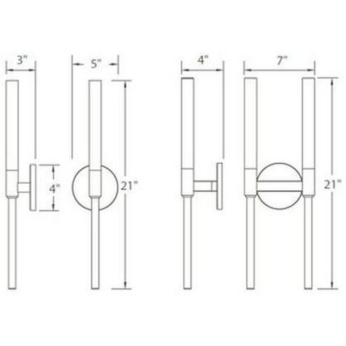 Magic ADA Wall Sconce Wall Light in 20in LED 3 inch Polished Nickel Wall Sconce Modern Forms