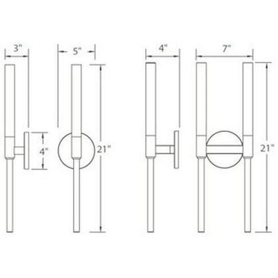 Magic ADA Wall Sconce Wall Light in 20in LED 3 inch Polished Nickel Wall Sconce Modern Forms