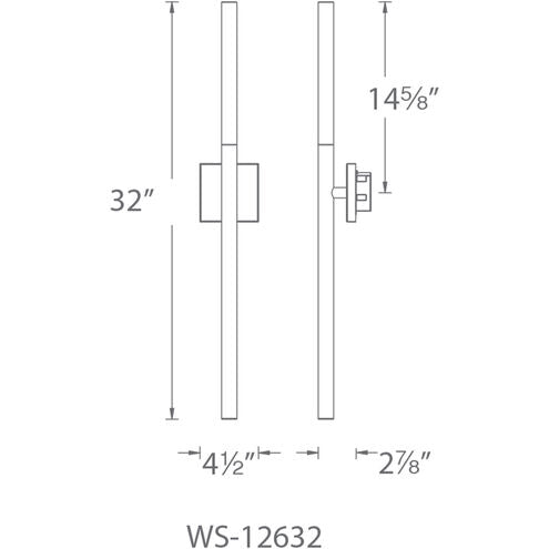 Magic Wall Sconce Wall Light in 32in LED 5 inch Black Wall Sconce Modern Forms