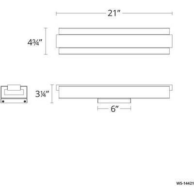 Posh Bathroom Vanity Light Wall Light 1 Light 21 inch Black Bath and Vanity Modern Forms