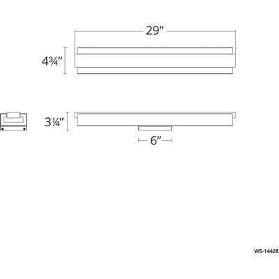 Posh Bathroom Vanity Light Wall Light 1 Light 29 inch Brushed Nickel Bath and Vanity Modern Forms