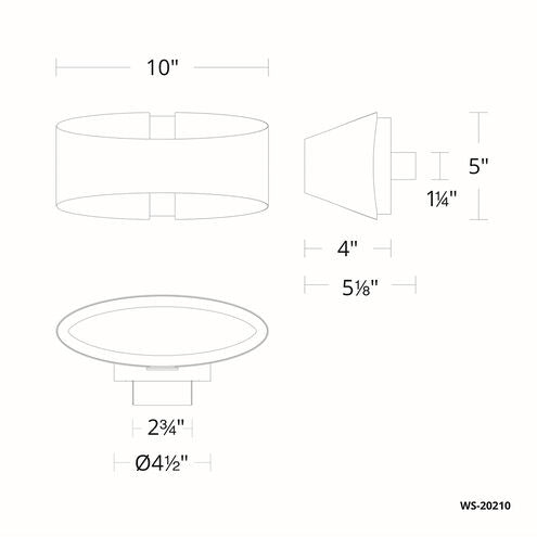 Swerve 1 Light 4 inch Bronze-Brushed Brass ADA Wall Sconce Wall Light Wall Sconce Modern Forms