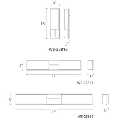 Vodka Bath Vanity & Wall Light in 16in LED 5 inch Chrome Bath and Vanity Modern Forms