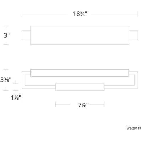 Kinsman LED Pebbled Black Brushed Nickel Bath Vanity & Wall Light 19in Bath and Vanity Modern Forms