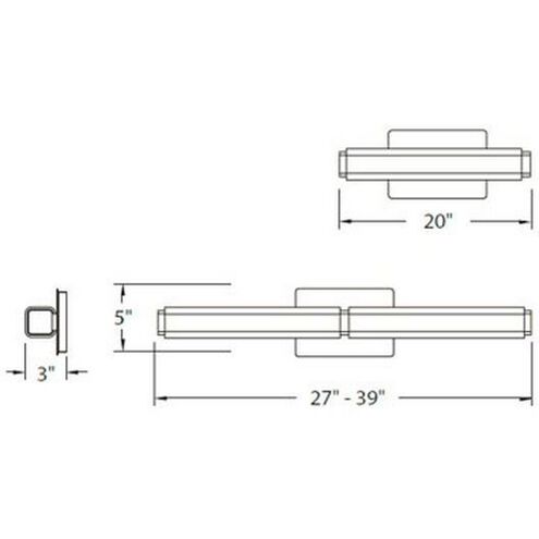 Vogue Bath Vanity & Wall Light in 2700K LED 20 inch Brushed Nickel Bath and Vanity Modern Forms