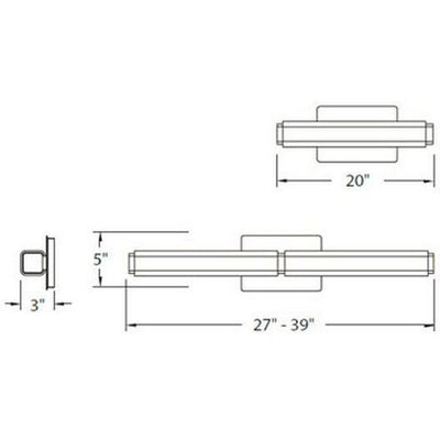 Vogue Bathroom Vanity & Wall Light in 3500K LED 20 inch Brushed Nickel Bath and Vanity Modern Forms