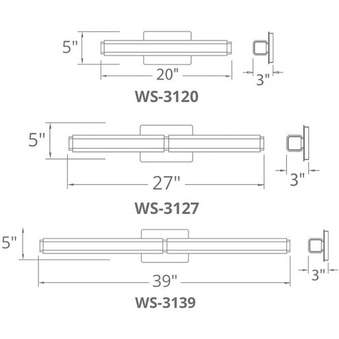 Vogue Bath Vanity & Wall Light in 2700K LED 39 inch Brushed Nickel Bath and Vanity Modern Forms