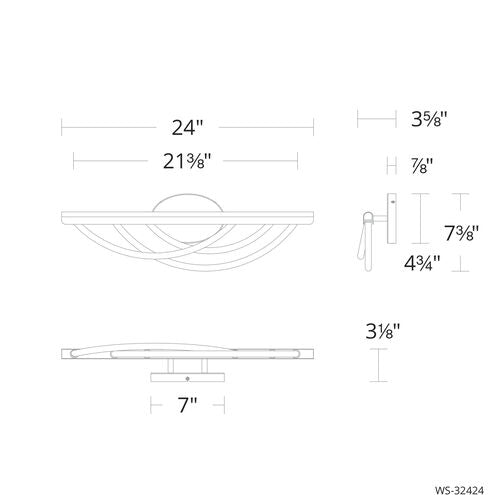 Swoop 1 Light 24 inch Black Bath Vanity Light Wall Light Bath and Vanity Modern Forms