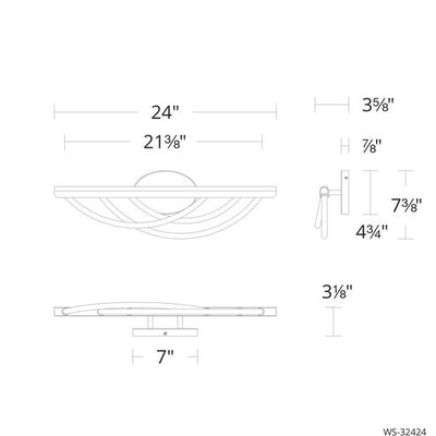 Swoop 1 Light 24 inch Black Bath Vanity Light Wall Light Bath and Vanity Modern Forms