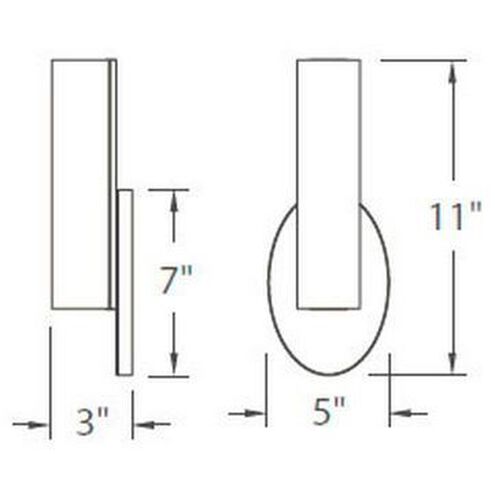 Loft ADA Wall Sconce Wall Light in 3500K 11in LED 3 inch Brushed Nickel Wall Sconce Modern Forms