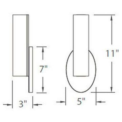 Loft ADA Wall Sconce Wall Light in 3500K 11in LED 3 inch Brushed Nickel Wall Sconce Modern Forms