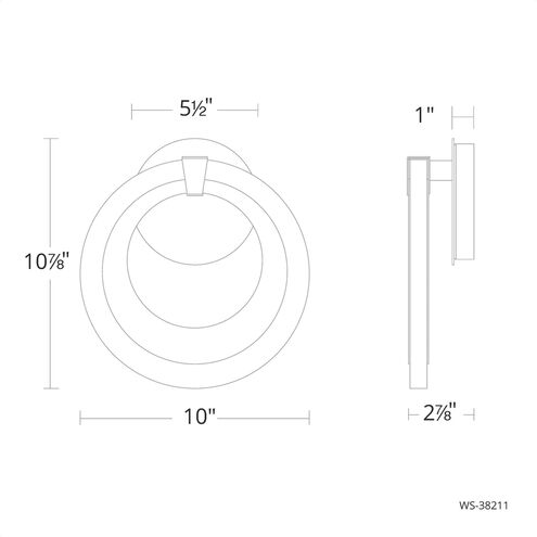 Serenity 1 Light Black ADA Wall Sconce Wall Light Wall Sconce Modern Forms