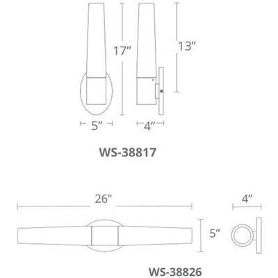 Tusk ADA Wall Sconce Wall Light in 17in LED 4 inch Brushed Nickel Wall Sconce Modern Forms