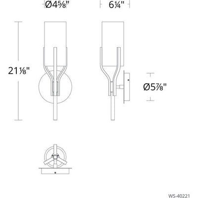 Firenze 1 Light Aged Brass Wall Sconce Wall Light Wall Sconce Modern Forms