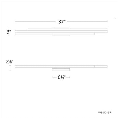 Tandem 2 Light 37 inch Black Bath Vanity & Wall Light Bath and Vanity Modern Forms