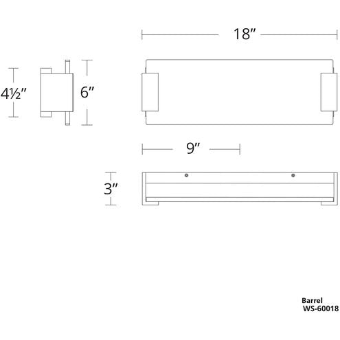 Quarry Bathroom Vanity & Wall Light in 18in LED 18 inch Aged Brass Bath and Vanity Modern Forms