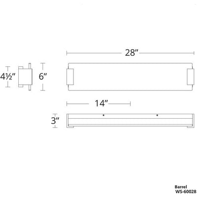 Quarry Bathroom Vanity & Wall Light in 28in LED 28 inch Aged Brass Bath and Vanity Modern Forms