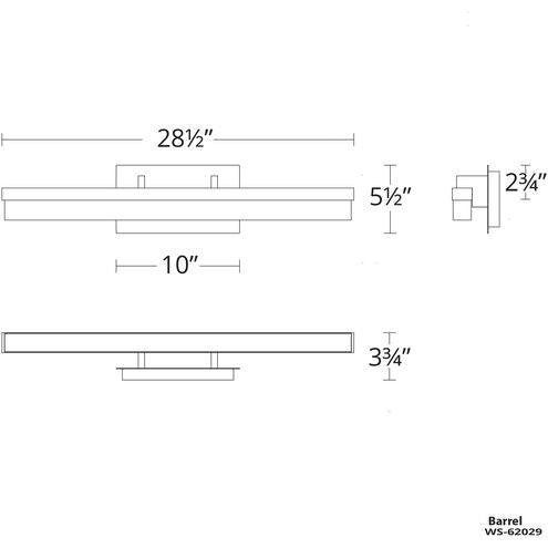 Minx Bath Vanity & Wall Light in 29in LED 29 inch Brushed Nickel Bath and Vanity Modern Forms