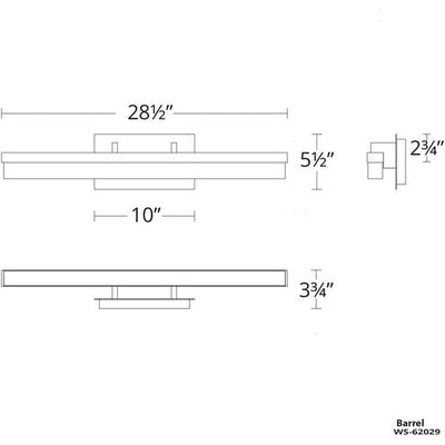 Minx Bath Vanity & Wall Light in 29in LED 29 inch Brushed Nickel Bath and Vanity Modern Forms