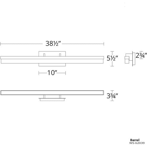 Minx Bath Vanity & Wall Light in 39in LED 39 inch Aged Brass Bath and Vanity Modern Forms