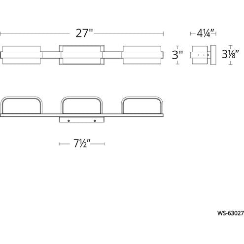 Forbes LED 27 inch Polished Nickel Bath Vanity & Wall Light in 27in. Bath and Vanity Modern Forms