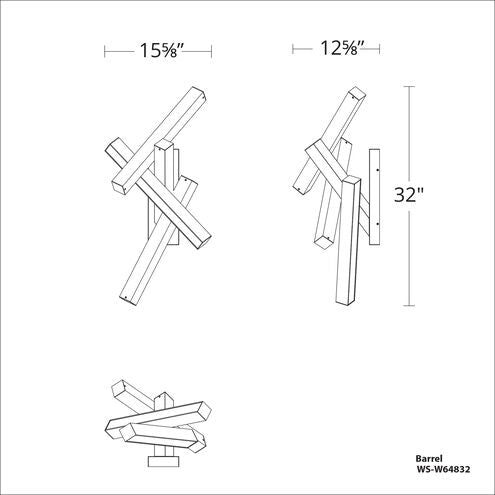 Chaos Wall Sconce Wall Light LED 13 inch Brushed Aluminum Wall Sconce Modern Forms