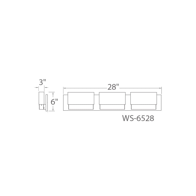 Modern Forms WS-6528 Glacier 3-lt 28" LED Vanity Light Bath and Vanity Modern Forms