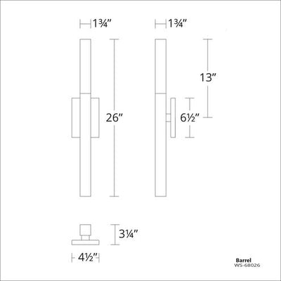 Minx ADA Wall Sconce Wall Light LED 3 inch Aged Brass Wall Sconce Modern Forms