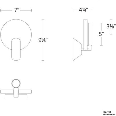 Oracle Wall Sconce Wall Light LED 4 inch Aged Brass Wall Sconce Modern Forms