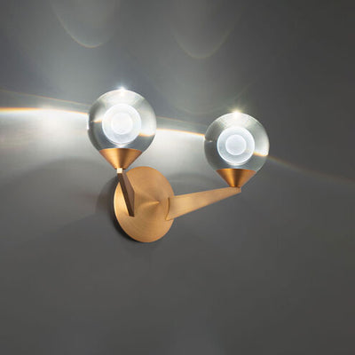 Double Bubble Wall Sconce Wall Light 2 Light 7 inch Aged Brass Wall Sconce Modern Forms