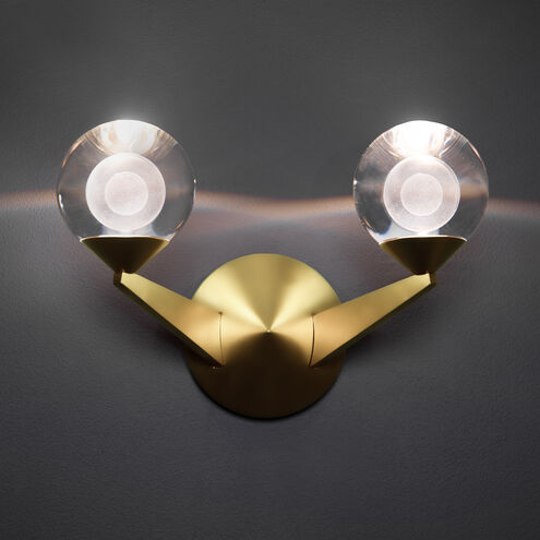 Double Bubble Wall Sconce Wall Light 2 Light 7 inch Aged Brass Wall Sconce Modern Forms