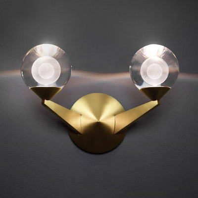 Double Bubble Wall Sconce Wall Light 2 Light 7 inch Aged Brass Wall Sconce Modern Forms