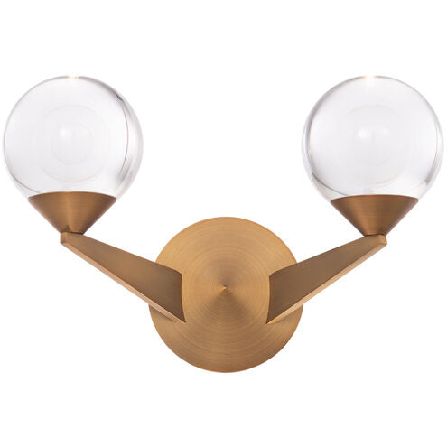 Double Bubble Wall Sconce Wall Light 2 Light 7 inch Aged Brass Wall Sconce Modern Forms