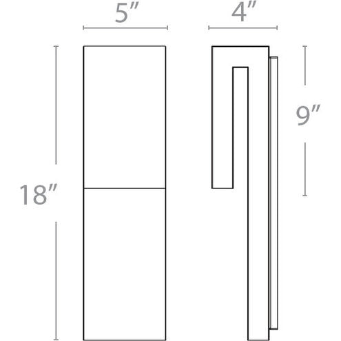 Double Down LED 18 inch Black Outdoor Wall Light Exterior Modern Forms