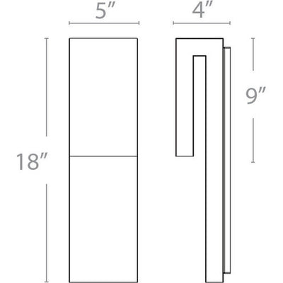 Double Down LED 18 inch Black Outdoor Wall Light Exterior Modern Forms