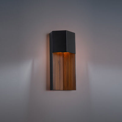 Dusk 1 Light 14 inch Black-Dark Walnut Outdoor Wall Light Exterior Modern Forms