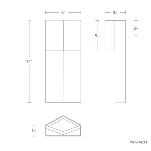 Dusk 1 Light 14 inch Black-Dark Walnut Outdoor Wall Light Exterior Modern Forms