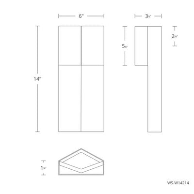 Dusk 1 Light 14 inch Black-Dark Walnut Outdoor Wall Light Exterior Modern Forms