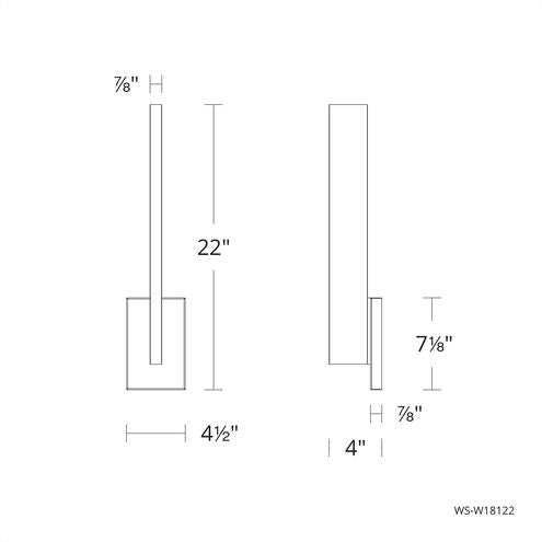 Mako Outdoor Wall Light in 3000K LED 22 inch Brushed Aluminum Exterior Modern Forms