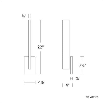 Mako Outdoor Wall Light in 3000K LED 22 inch Brushed Aluminum Exterior Modern Forms