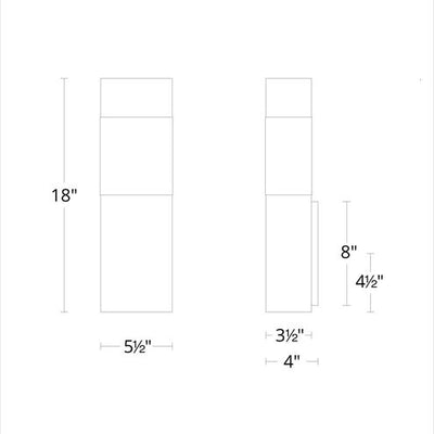 Monarch Outdoor Wall Light 1 Light 18 inch Black Exterior Modern Forms