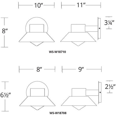 Oslo Outdoor Wall Light in 8in LED 7 inch Black Exterior Modern Forms