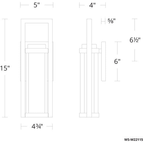 Revere LED Black Outdoor Wall Light 15in Exterior Modern Forms